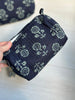 Quilted Cotton Washbag - Indigo Carnations - Hauslife