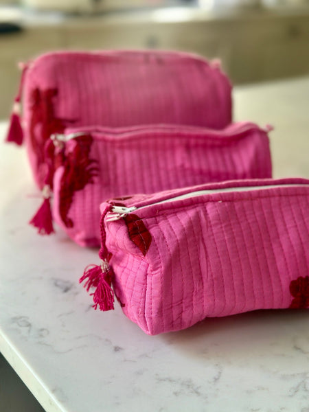 Quilted Cotton Washbag - Lobsters - Hauslife