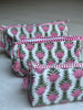 Quilted Cotton Washbag - Pink Campanula - Hauslife