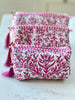 Quilted Cotton Washbag - Pink Chinoise - Hauslife