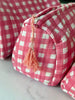 Quilted Cotton Washbag - Pink Gingham - Hauslife