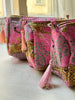 Quilted Cotton Washbag - Pink Jaguars - Hauslife