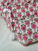 Quilted Cotton Washbag - Pink Roses - Hauslife