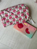 Quilted Cotton Washbag - Pink Roses - Hauslife
