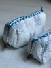 Quilted Cotton Washbag - White Bouquets - Hauslife