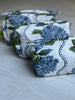 Quilted Cotton Washbag - White Hydrangea - Hauslife