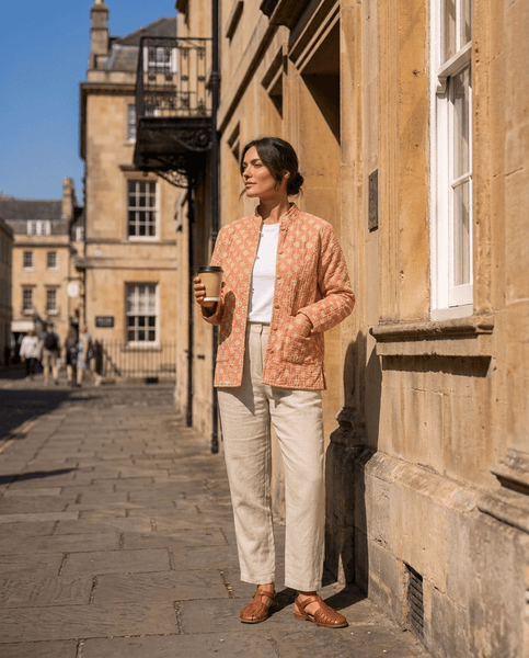 Quilted Jacket - Orange Floral - Hauslife