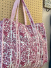 Quilted Weekender Bag - Pink Floral - Hauslife
