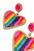 Rainbow Beaded Heart Earrings - Hauslife