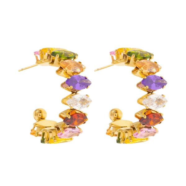 Rainbow Demi Hoop Earrings - Hauslife