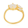 Rainbow Moonstone & Cubic Zirconia 18K Gold Ring - Hauslife