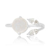 Rainbow Moonstone & Cubic Zirconia Silver Ring - Hauslife