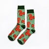 Red Squirrel Socks | Bamboo Socks | Light Green Socks - Hauslife