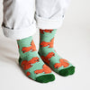 Red Squirrel Socks | Bamboo Socks | Light Green Socks - Hauslife