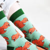 Red Squirrel Socks | Bamboo Socks | Light Green Socks - Hauslife