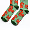 Red Squirrel Socks | Bamboo Socks | Light Green Socks - Hauslife