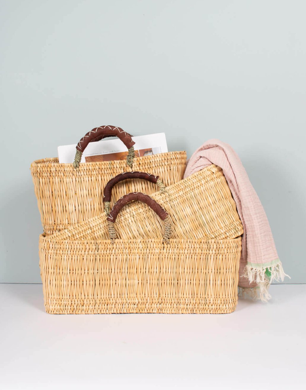 Reed Basket with Leather Handle – Hauslife