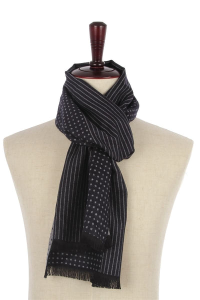 Reversible Dot & Stripe Men's Scarf - Hauslife