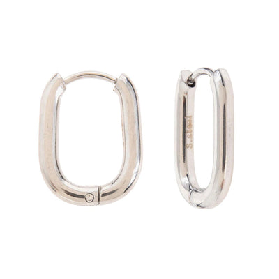 Rounded Rectangle Huggie Earrings - Hauslife