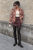 Ruby Woven Faux Leather Skort – Burgundy - Hauslife