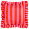 Ruffle Printed Outdoor Cushion Pink/Red - Hauslife