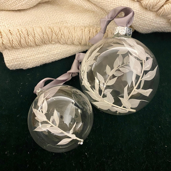 Ruscus Filled Glass Baubles - Hauslife