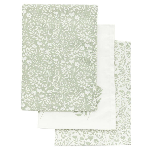 Sage Floral Tea Towel 3pk - Hauslife