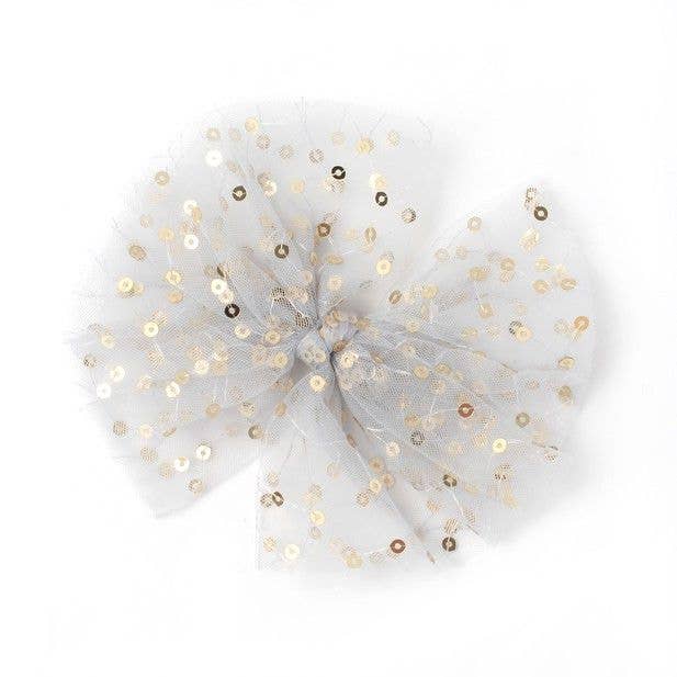 Sequin Net Bow On A Clip - Hauslife