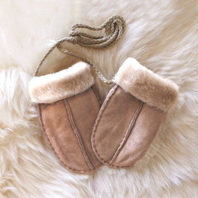 Sheepskin Baby Puddy Mitten - "Keep Safe" Cord - Hauslife