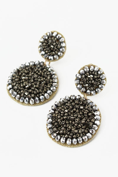 Silver Beaded Glitterball Earrings - Hauslife