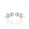 Silver Stud Earrings with Green Onyx Inset - Hauslife