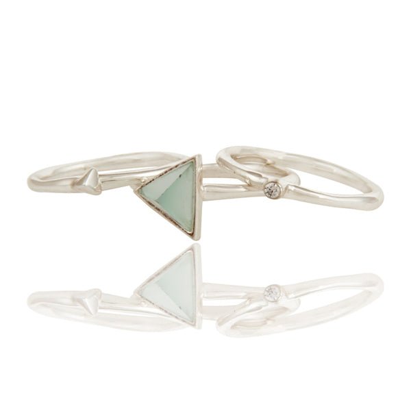 Silver Triangle Stacking Rings - Hauslife