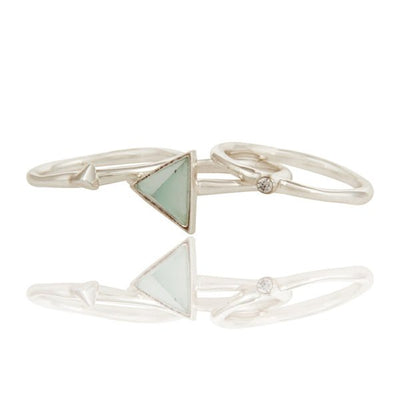 Silver Triangle Stacking Rings - Hauslife