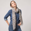 Sketched Leopard Print Lightweight Scarf in Cream - Hauslife