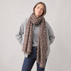 Sketched Leopard Print Lightweight Scarf in Khaki - Hauslife