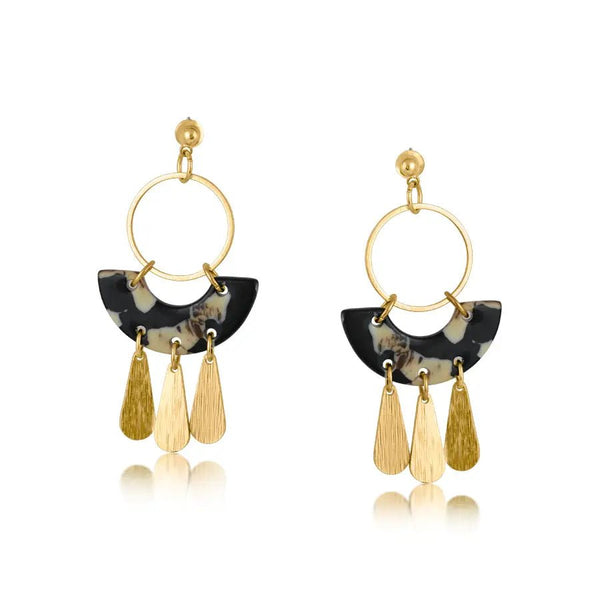 Sophia Geo Metal and Resin Dangle Earrings - Hauslife