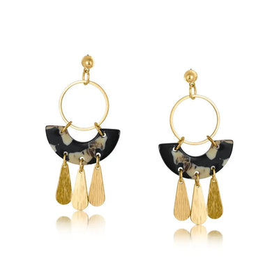 Sophia Geo Metal and Resin Dangle Earrings - Hauslife