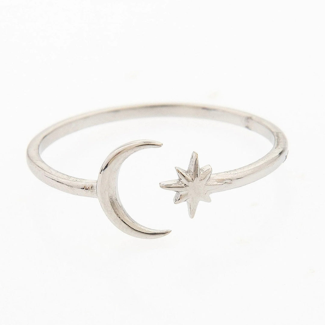 Star And Moon Adjustable Ring - Hauslife
