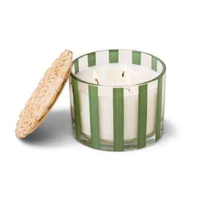 Striped Glass Candle - Misted Lime - Hauslife
