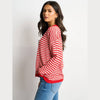 Striped Long Sleeve Italian Wool Blend Jumper in Red/Cream - Hauslife