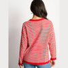 Striped Long Sleeve Italian Wool Blend Jumper in Red/Cream - Hauslife