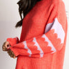 Striped Sleeve Italian Wool Blend Jumper in Coral/Lilac - Hauslife