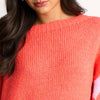 Striped Sleeve Italian Wool Blend Jumper in Coral/Lilac - Hauslife