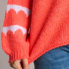 Striped Sleeve Italian Wool Blend Jumper in Coral/Lilac - Hauslife
