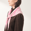 Striped Triangle Heavyweight Scarf in Light Pink/Cream - Hauslife