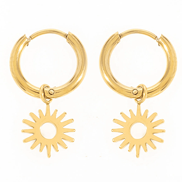 Sun Pendant Huggie Earrings - Hauslife