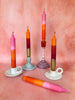 ‘Sunset’ Hand Dipped Orange & Pink Dinner Candles - Hauslife
