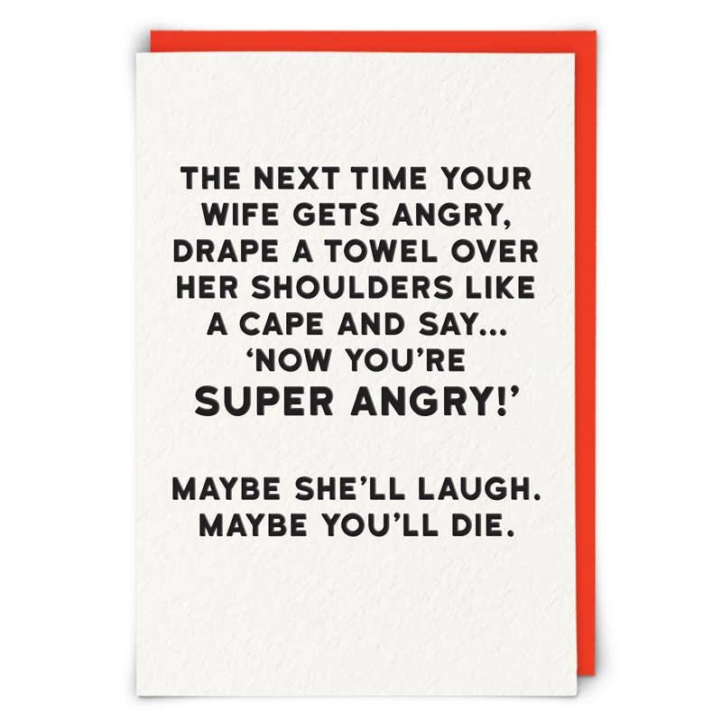 Super Angry Greetings Card - Hauslife
