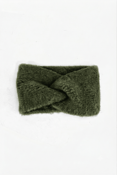 Textured Knitted Headband in Moss Green - Hauslife