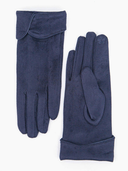 Tori Scalloped Cuff Gloves - Navy Blue - Hauslife